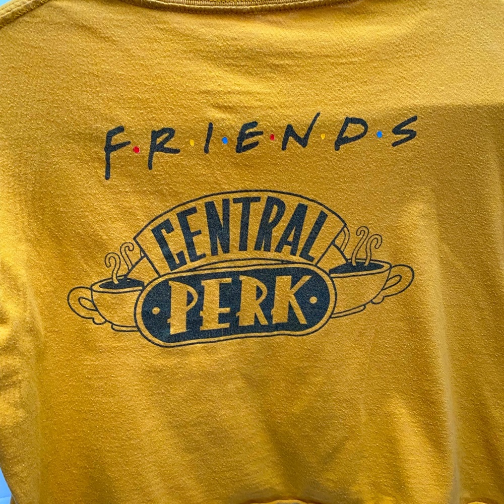 Women’s Cropped Friends Central Perk Graphic Short Sleeve Tee Shirt - Picture 2 of 6
